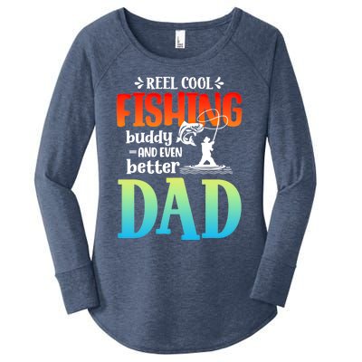 Reel Cool Fishing Buddy And Even Better Dad Fathers Day Cute Gift Women's Perfect Tri Tunic Long Sleeve Shirt