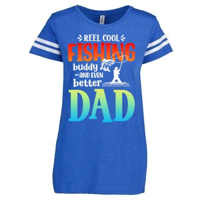 Reel Cool Fishing Buddy And Even Better Dad Fathers Day Cute Gift Enza Ladies Jersey Football T-Shirt