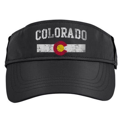 Retro Colorado Flag Great Gift Hooded Meaningful Gift Vintage Fade Funny Gift Adult Drive Performance Visor