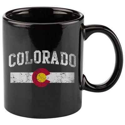 Retro Colorado Flag Great Gift Hooded Meaningful Gift Vintage Fade Funny Gift 11oz C Handle Ceramic Mug