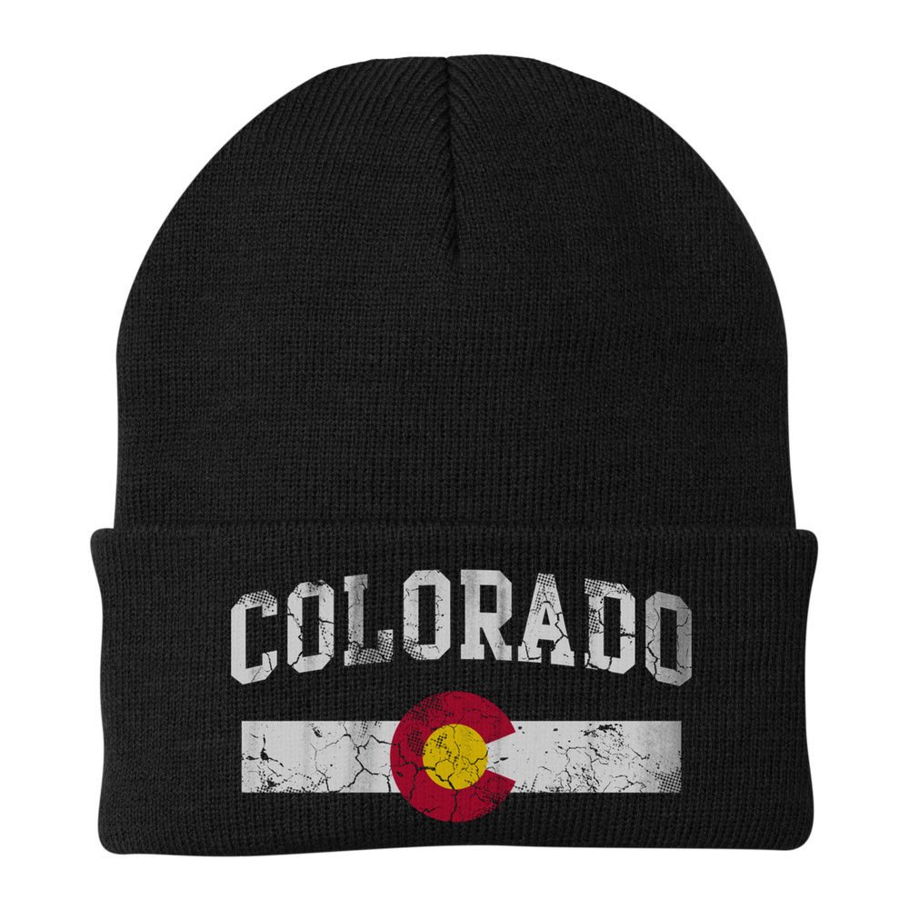 Retro Colorado Flag Great Gift Hooded Meaningful Gift Vintage Fade Funny Gift Beanie