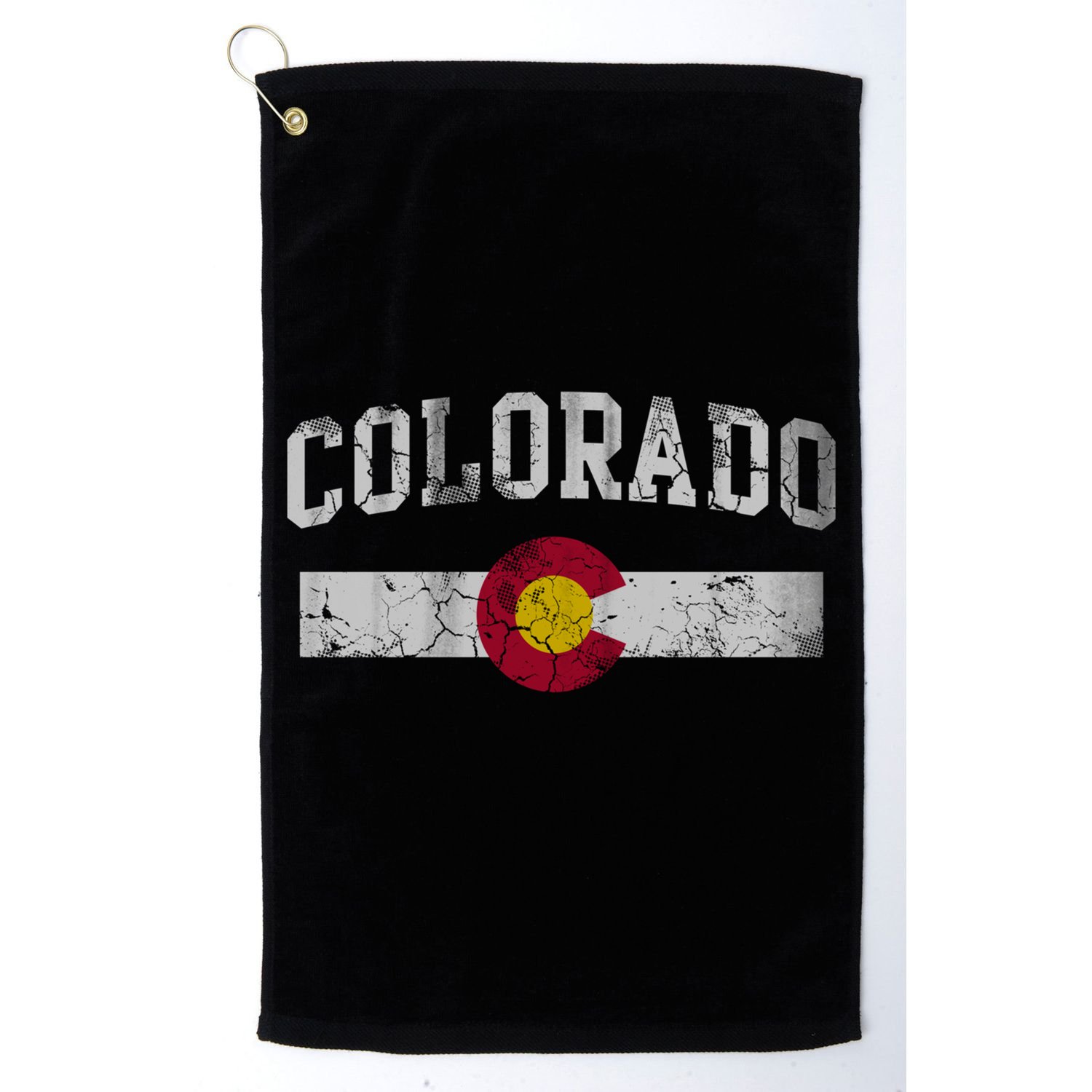 Retro Colorado Flag Great Gift Hooded Meaningful Gift Vintage Fade Funny Gift Golf Towel