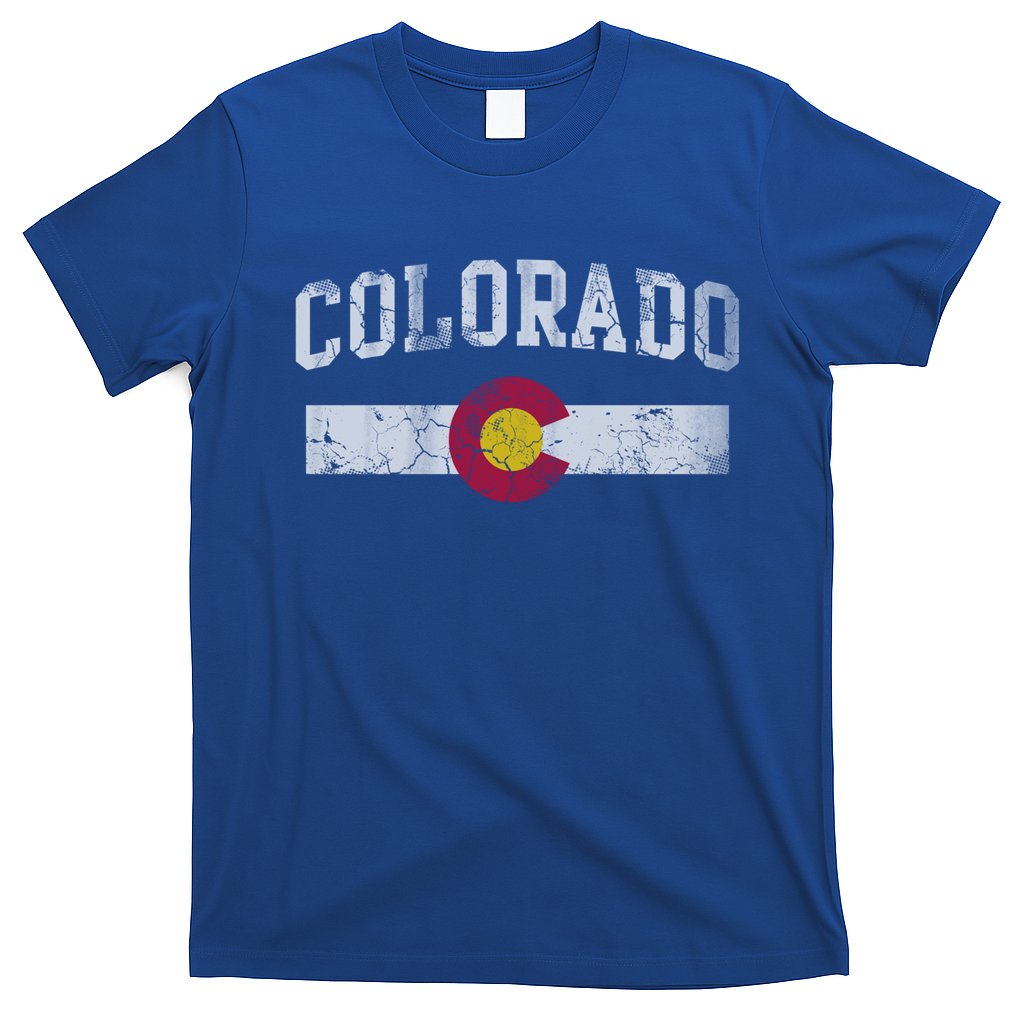 Retro Colorado Flag Great Gift Hooded Meaningful Gift Vintage Fade Funny Gift T-Shirt