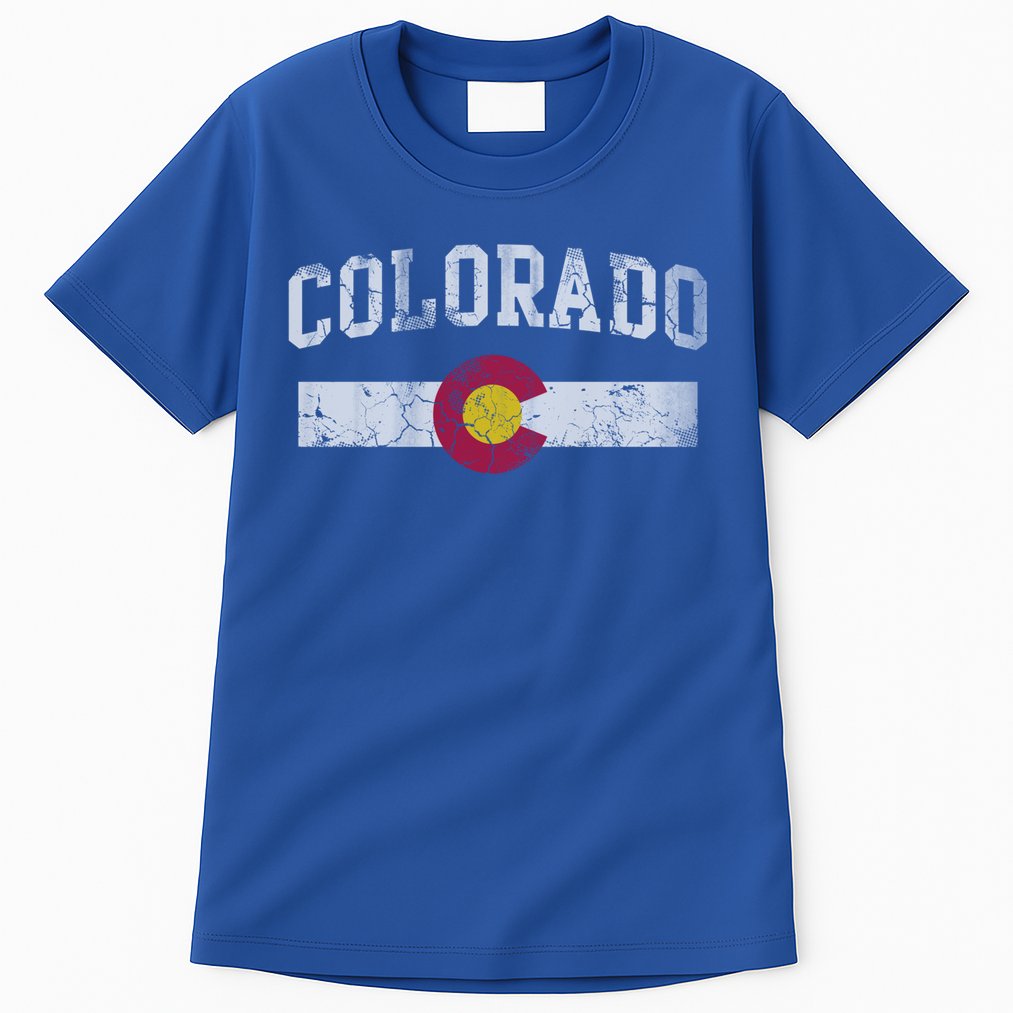 Retro Colorado Flag Great Gift Hooded Meaningful Gift Vintage Fade Funny Gift Tall T-Shirt
