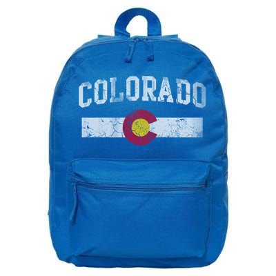 Retro Colorado Flag Great Gift Hooded Meaningful Gift Vintage Fade Funny Gift 16 in Basic Backpack