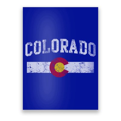 Retro Colorado Flag Great Gift Hooded Meaningful Gift Vintage Fade Funny Gift Poster