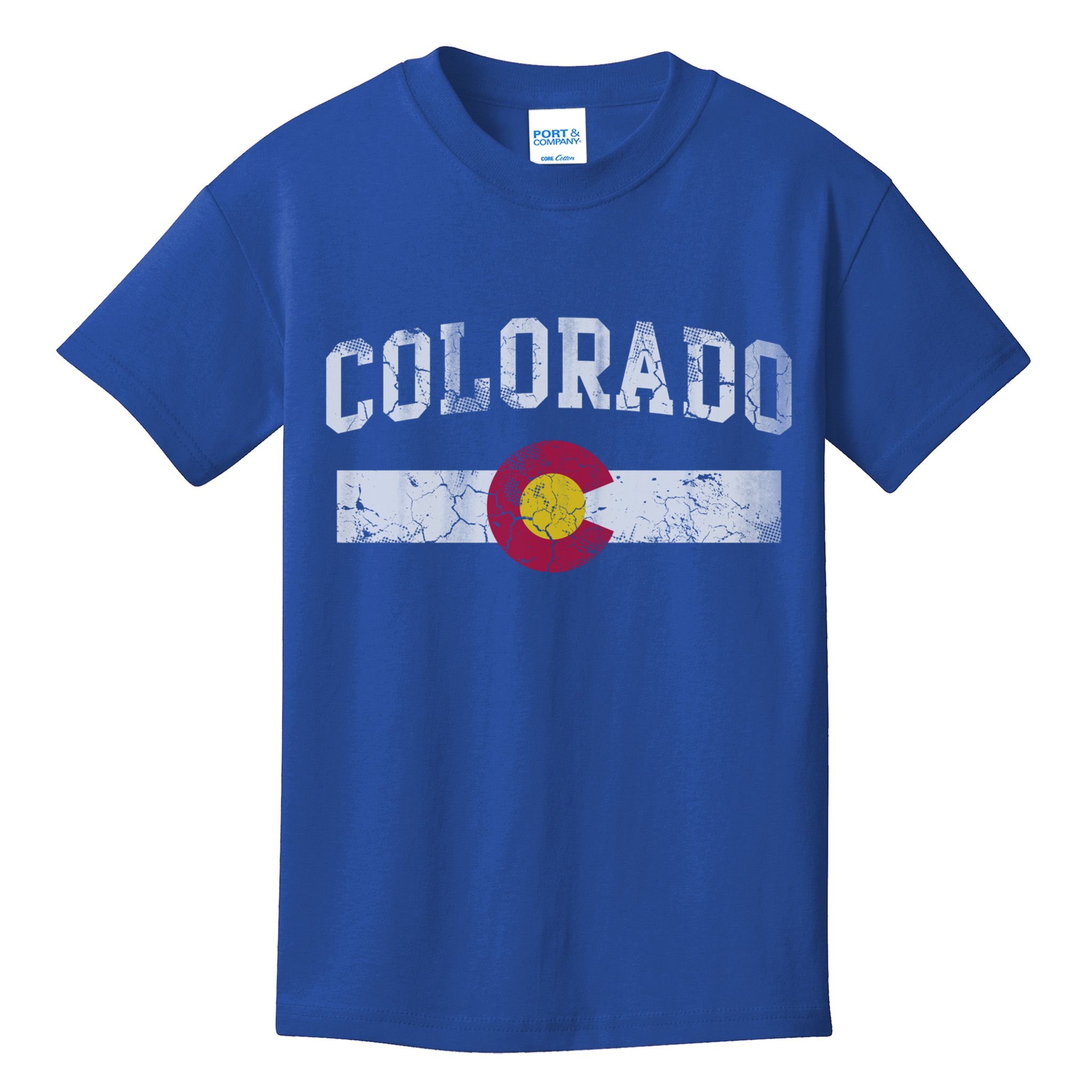 Retro Colorado Flag Great Gift Hooded Meaningful Gift Vintage Fade Funny Gift Kids T-Shirt