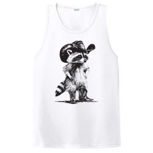 Racoon Cowboy Funny Racoon Graphic Meme PosiCharge Competitor Tank