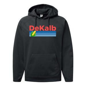 Retro Corn & Farming Dekalb Illinois Performance Fleece Hoodie