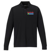 Retro Corn & Farming Dekalb Illinois Performance Long Sleeve Polo