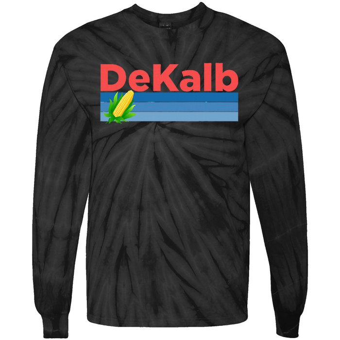 Retro Corn & Farming Dekalb Illinois Tie-Dye Long Sleeve Shirt