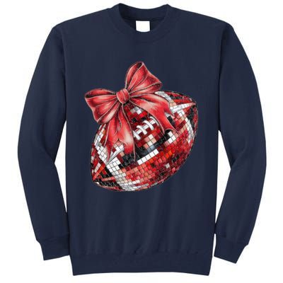 Red Coquette Football Png Football Bow Football Mom Tall Sweatshirt