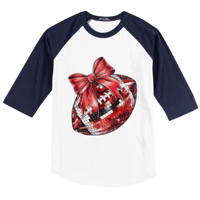 Red Coquette Football Png Football Bow Football Mom Baseball Sleeve Shirt