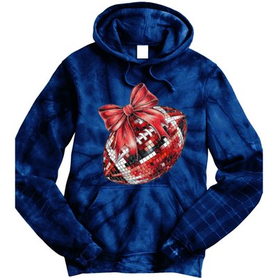 Red Coquette Football Png Football Bow Football Mom Tie Dye Hoodie