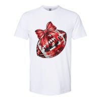 Red Coquette Football Png Football Bow Football Mom Softstyle® CVC T-Shirt