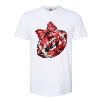 Red Coquette Football Png Football Bow Football Mom Softstyle® CVC T-Shirt