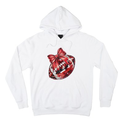 Red Coquette Football Png Football Bow Football Mom Hoodie