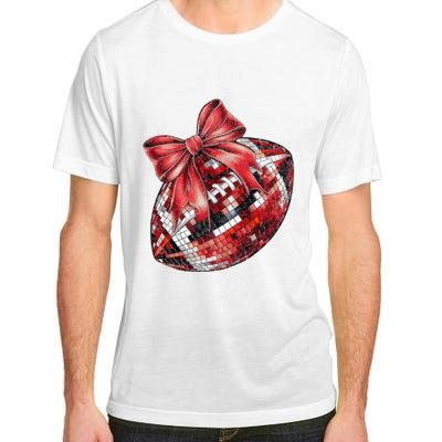 Red Coquette Football Png Football Bow Football Mom Adult ChromaSoft Performance T-Shirt