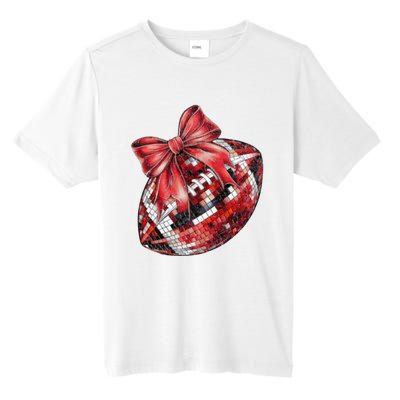 Red Coquette Football Png Football Bow Football Mom Tall Fusion ChromaSoft Performance T-Shirt