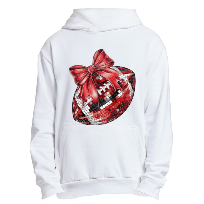 Red Coquette Football Png Football Bow Football Mom Urban Pullover Hoodie