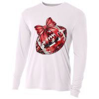 Red Coquette Football Png Football Bow Football Mom Cooling Performance Long Sleeve Crew