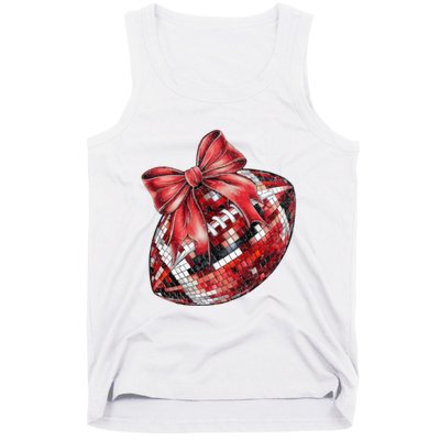 Red Coquette Football Png Football Bow Football Mom Tank Top