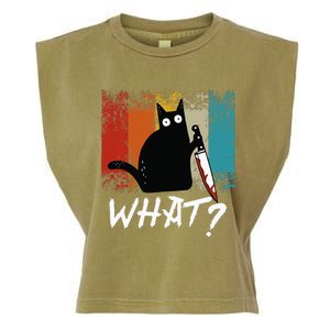 Retro Cat Funny What Cat Garment-Dyed Women's Muscle Tee