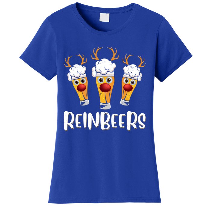 Reinbeers Christmas Funny Reindeer Xmas Ing Beer Lover Meaningful Gift Women's T-Shirt