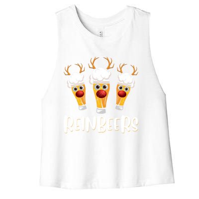 Reinbeers Christmas Funny Reindeer Xmas Ing Beer Lover Meaningful Gift Women's Racerback Cropped Tank