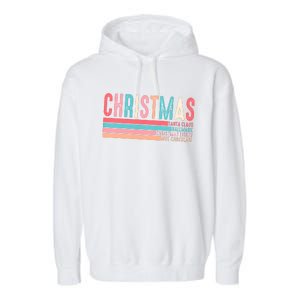 Retro ChristmasChristmas Funny Santa Claus Garment-Dyed Fleece Hoodie