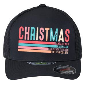 Retro ChristmasChristmas Funny Santa Claus Flexfit Unipanel Trucker Cap