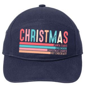 Retro ChristmasChristmas Funny Santa Claus 7-Panel Snapback Hat