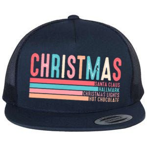 Retro ChristmasChristmas Funny Santa Claus Flat Bill Trucker Hat