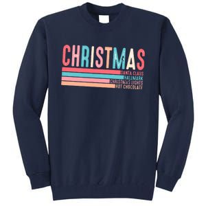 Retro ChristmasChristmas Funny Santa Claus Tall Sweatshirt