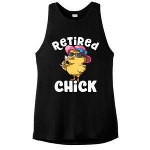 Retired Chick Funny Ladies Retired Moms Retirement Meaningful Gift Ladies PosiCharge Tri-Blend Wicking Tank