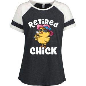 Retired Chick Funny Ladies Retired Moms Retirement Meaningful Gift Enza Ladies Jersey Colorblock Tee