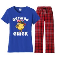 Retired Chick Funny Ladies Retired Moms Retirement Meaningful Gift Women's Flannel Pajama Set