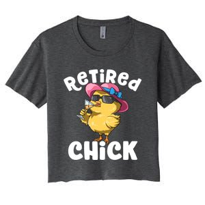 Retired Chick Funny Ladies Retired Moms Retirement Meaningful Gift Women's Crop Top Tee