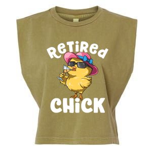 Retired Chick Funny Ladies Retired Moms Retirement Meaningful Gift Garment-Dyed Women's Muscle Tee