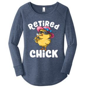 Retired Chick Funny Ladies Retired Moms Retirement Meaningful Gift Women's Perfect Tri Tunic Long Sleeve Shirt