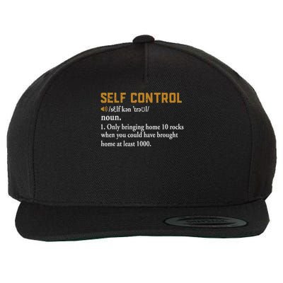Rock Collector Funny Self Control For Rockhounding Geologist Wool Snapback Cap