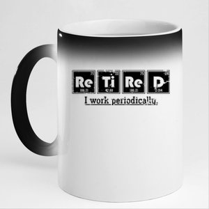 Retired Chemist Funny Gift Periodic Table Chemistry 11oz Black Color Changing Mug