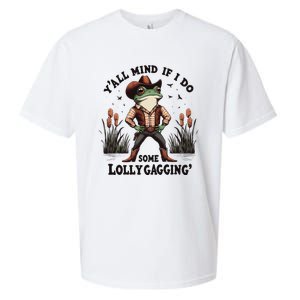 Retro Cowboy Frog Meme YAll Mind If I Do Some Lollygaggin Sueded Cloud Jersey T-Shirt