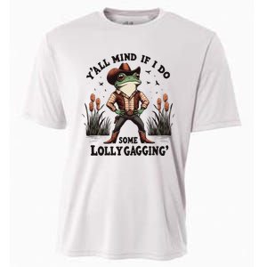 Retro Cowboy Frog Meme YAll Mind If I Do Some Lollygaggin Cooling Performance Crew T-Shirt