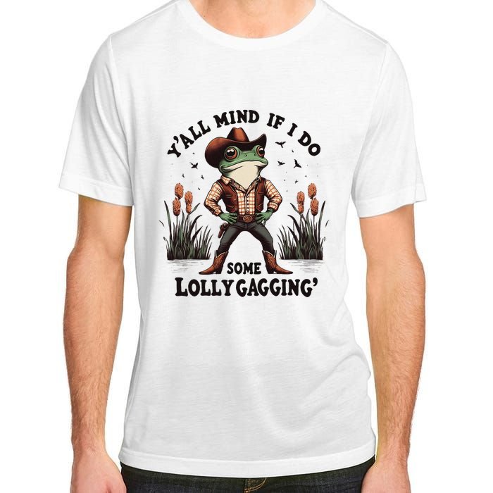 Retro Cowboy Frog Meme YAll Mind If I Do Some Lollygaggin Adult ChromaSoft Performance T-Shirt