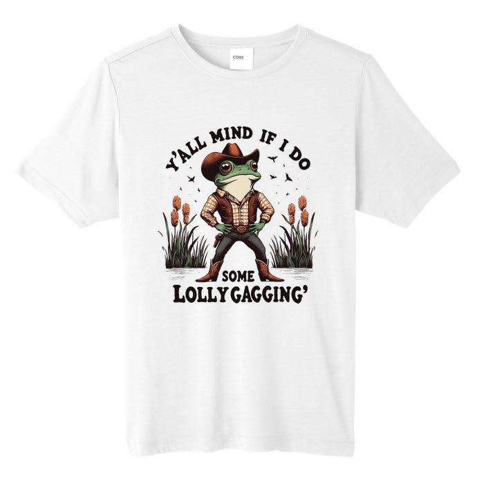 Retro Cowboy Frog Meme YAll Mind If I Do Some Lollygaggin Tall Fusion ChromaSoft Performance T-Shirt