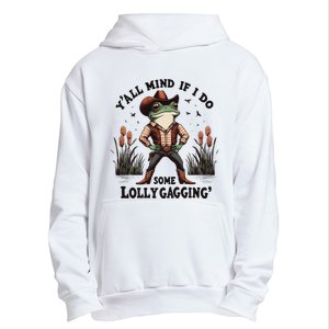 Retro Cowboy Frog Meme YAll Mind If I Do Some Lollygaggin Urban Pullover Hoodie