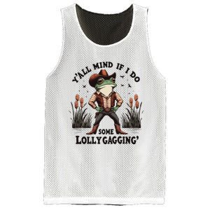 Retro Cowboy Frog Meme YAll Mind If I Do Some Lollygaggin Mesh Reversible Basketball Jersey Tank