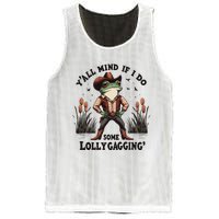 Retro Cowboy Frog Meme YAll Mind If I Do Some Lollygaggin Mesh Reversible Basketball Jersey Tank