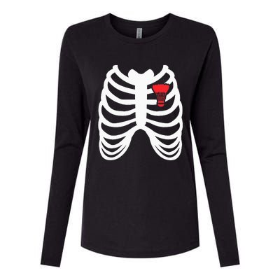 Rib Cage Funny Badminton Player Gift Womens Cotton Relaxed Long Sleeve T-Shirt